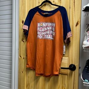 Fall T-shirt Football Pumkins Flannels Bonfires